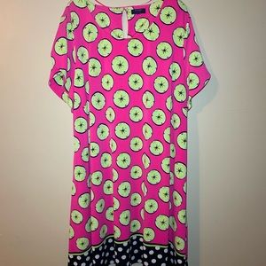 Kaari Blue Hot pink and Lime Swing Dress 3X